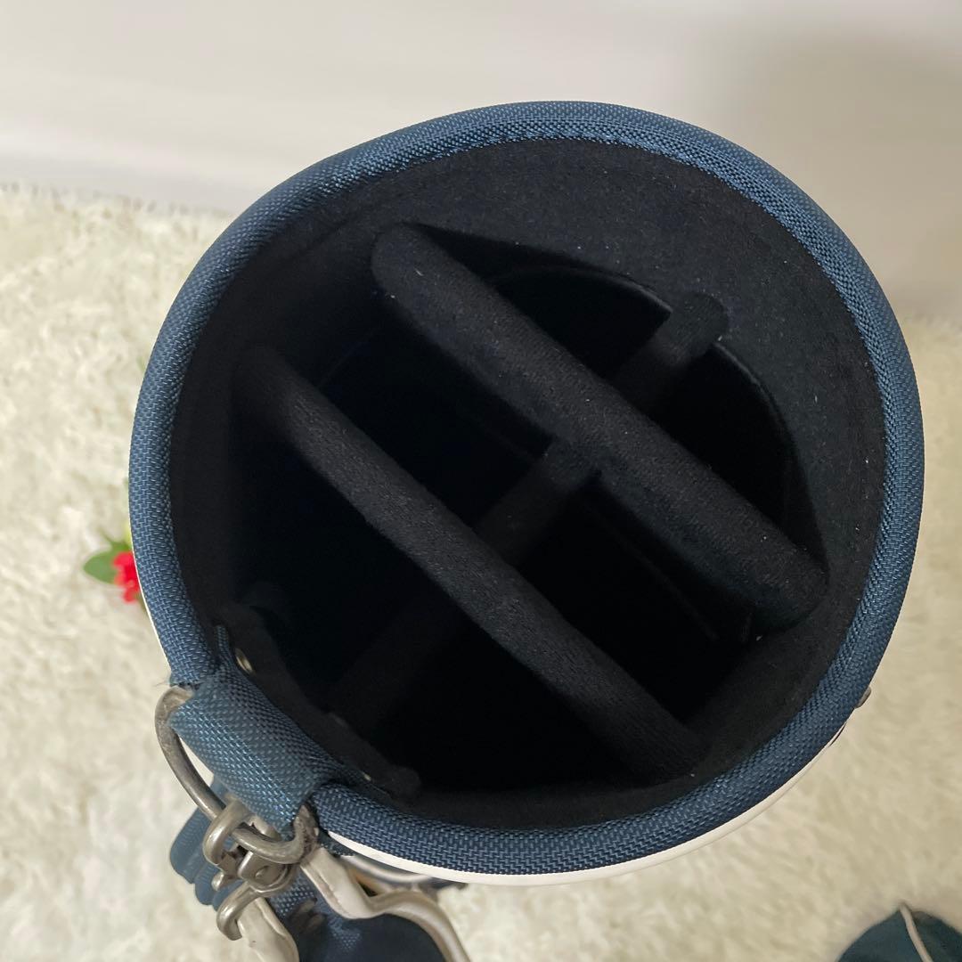 ペンギンロゴ✨マンシングウェア キャディバッグ レザー×ナイロン カート式 大型