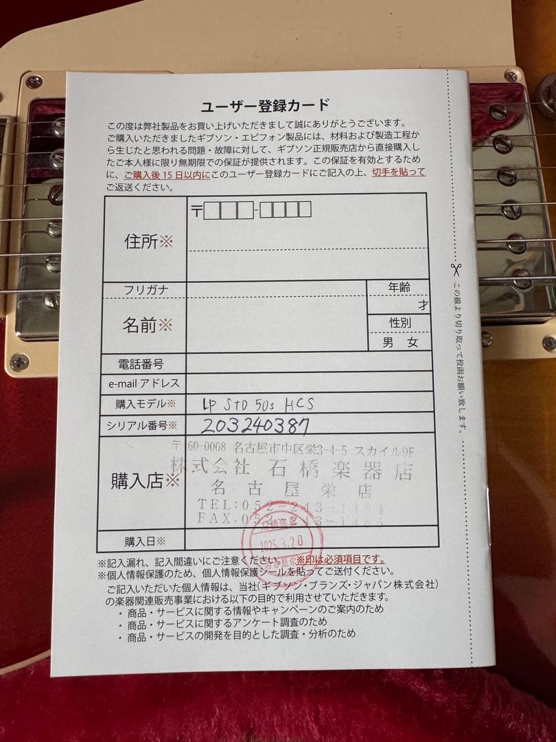 Gibson Les Paul Standard ’50s 純正ハードケース付き