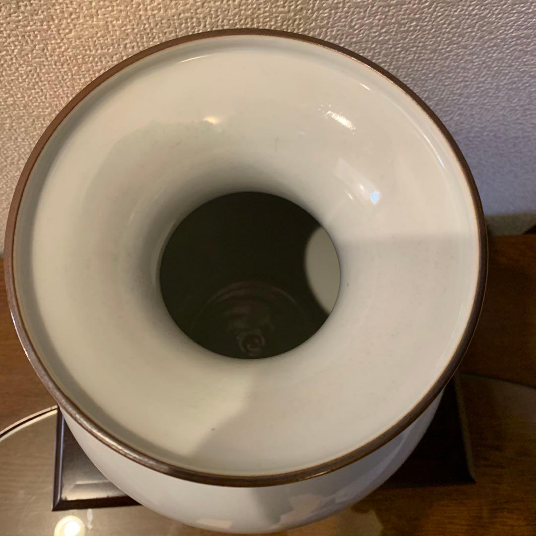 九谷焼 九谷栄峰作 金彩鳳凰文 飾壺 床の間 台付き