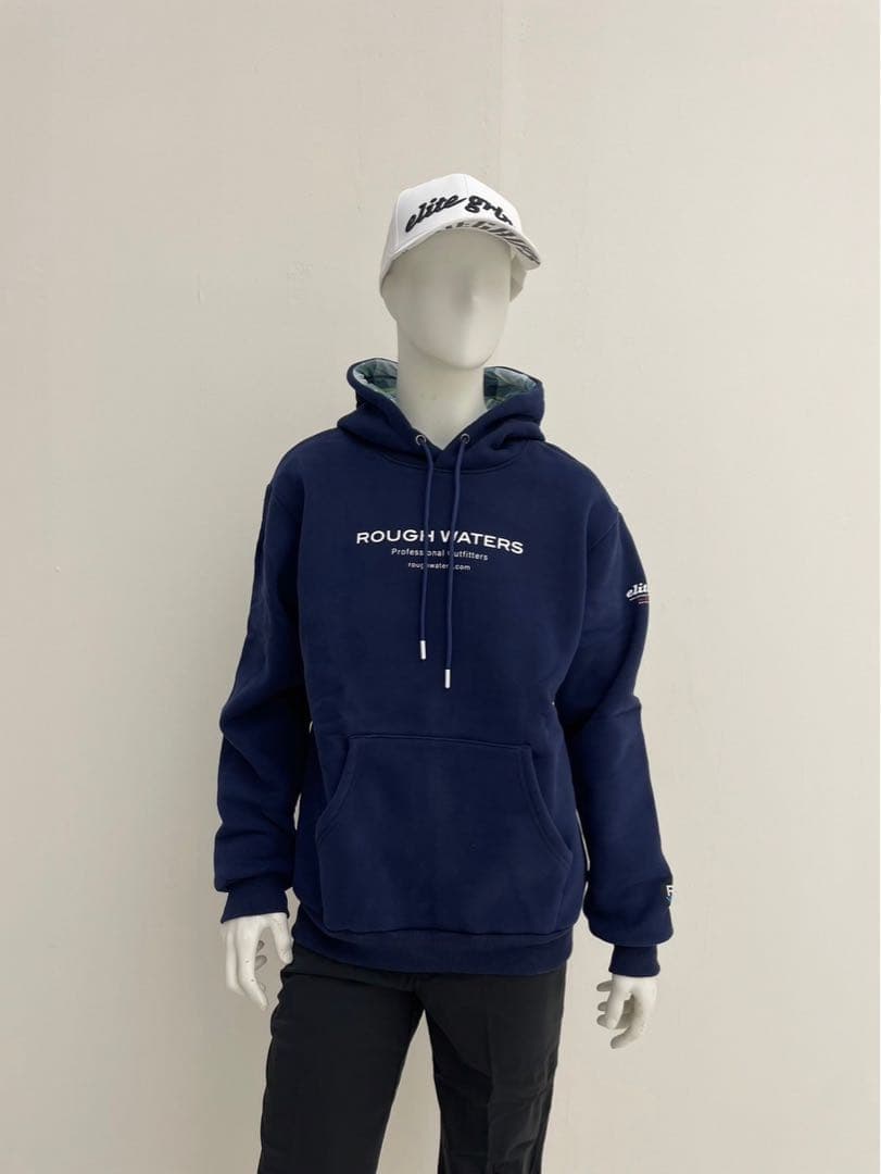 エリートグリップ　ROUGH WATERS フード付パーカー ネイビー　LL
