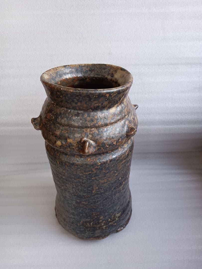 灰釉　花活　越前　西浦武　脇谷窯