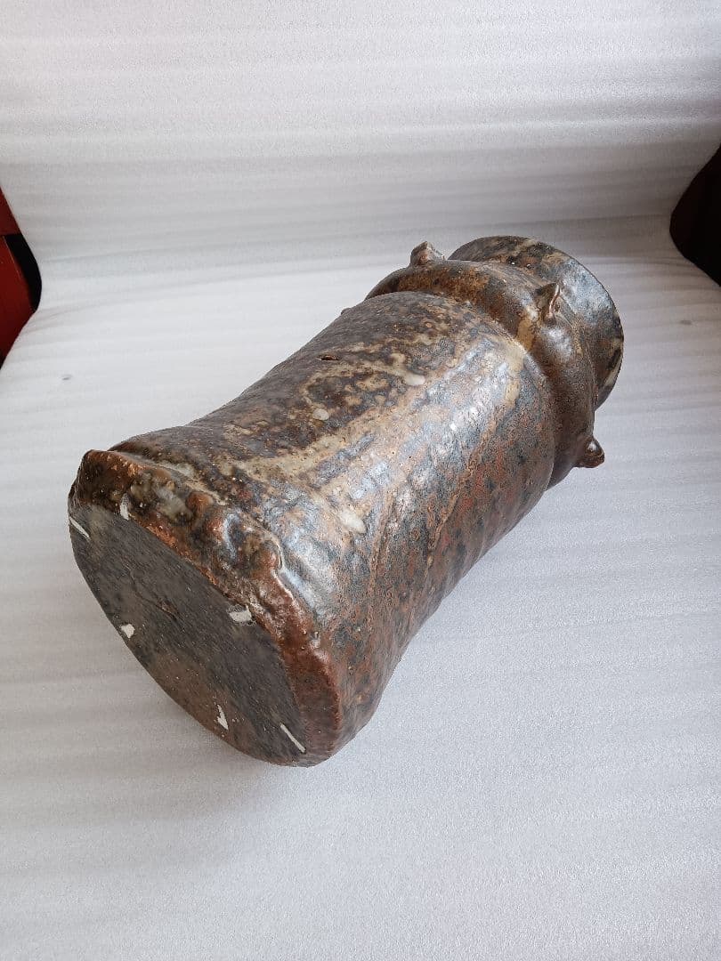 灰釉　花活　越前　西浦武　脇谷窯