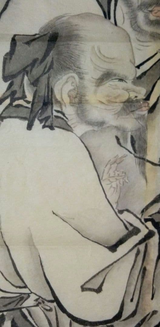 模写狩野松榮画、聖吸酸圖下絵、紙本三枚繋ぎ、