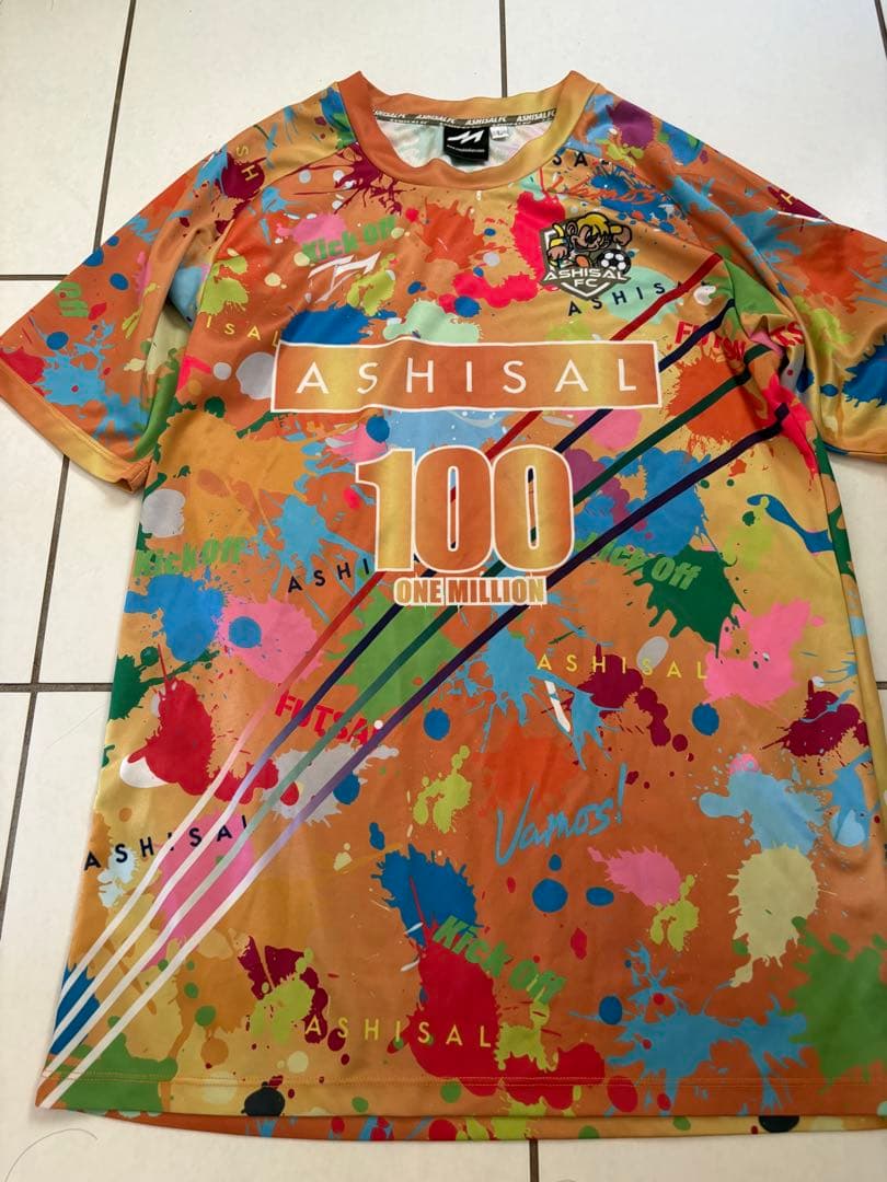 あしざる fc 100万人達成記念ユニフォームTシャツ Lサイズ　ペンライト付き