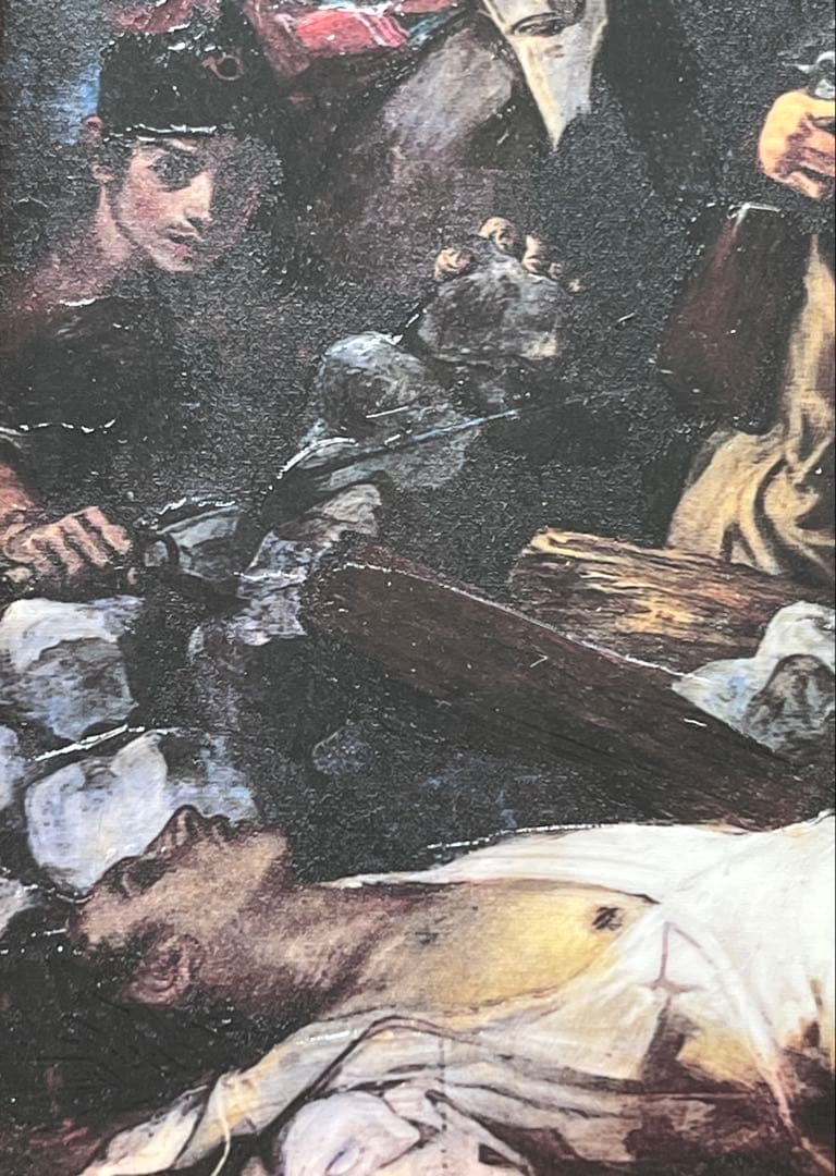 ドラクロワ　「民衆を導く自由の女神」　複製ポスター　額付　メディウム加工