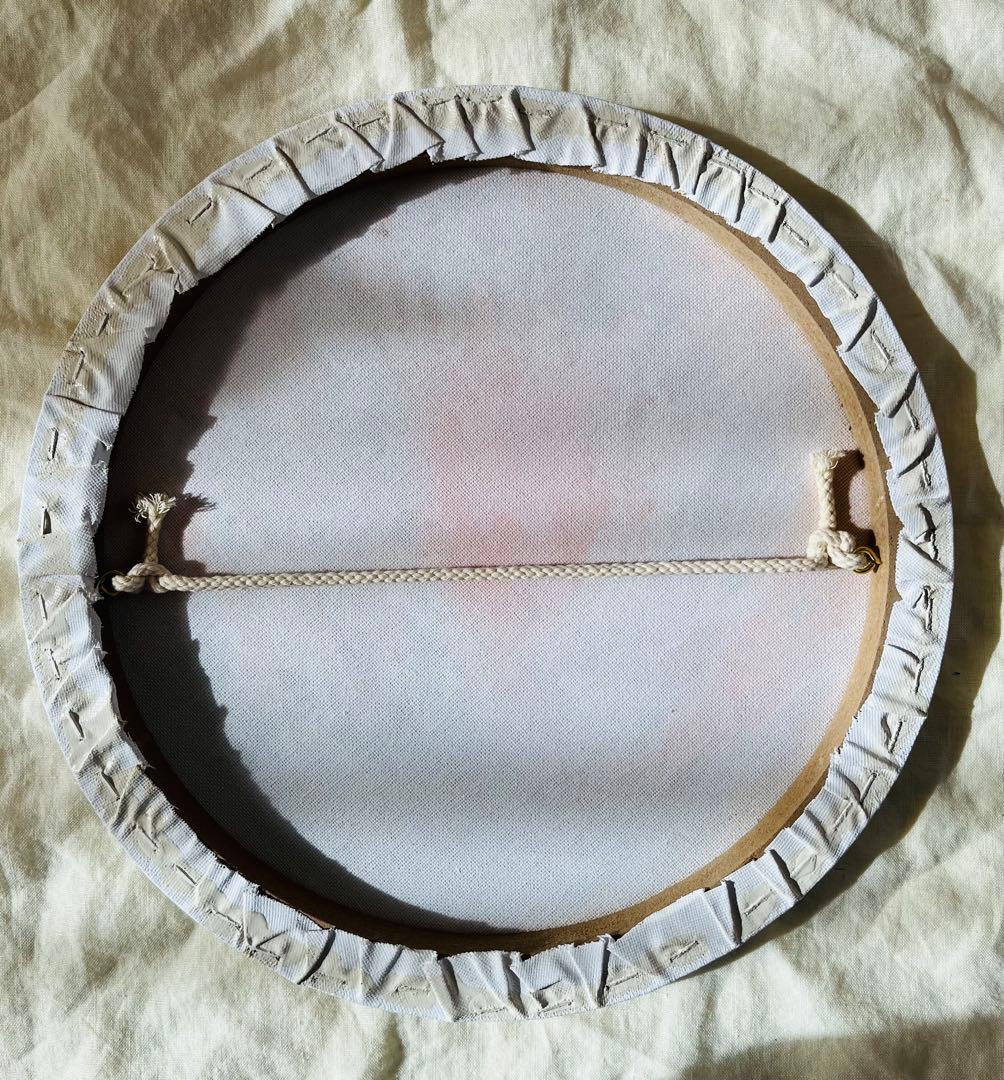 絵画「Khaos」家の上空　油彩・原画・直径30㎝　丸形・アートパネル