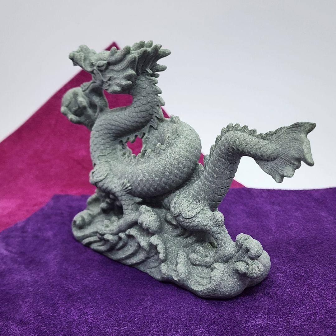 青砂石製 龍の置物／風水／開運／金運アップ／ドラゴンインテリア