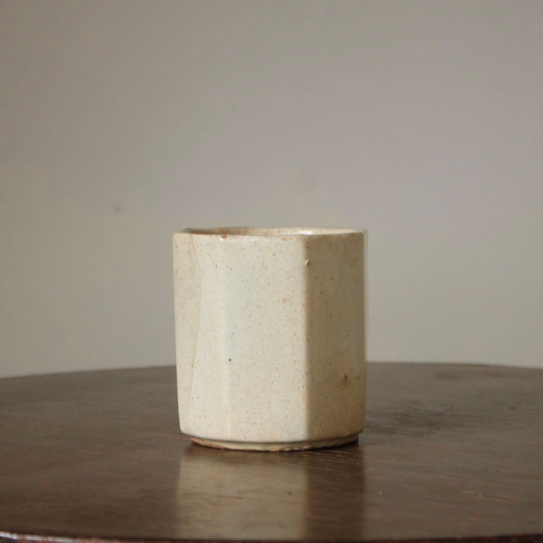 李朝 面取 八角 筆筒 筒茶碗 古美術 朝鮮美術 古道具 アンティーク