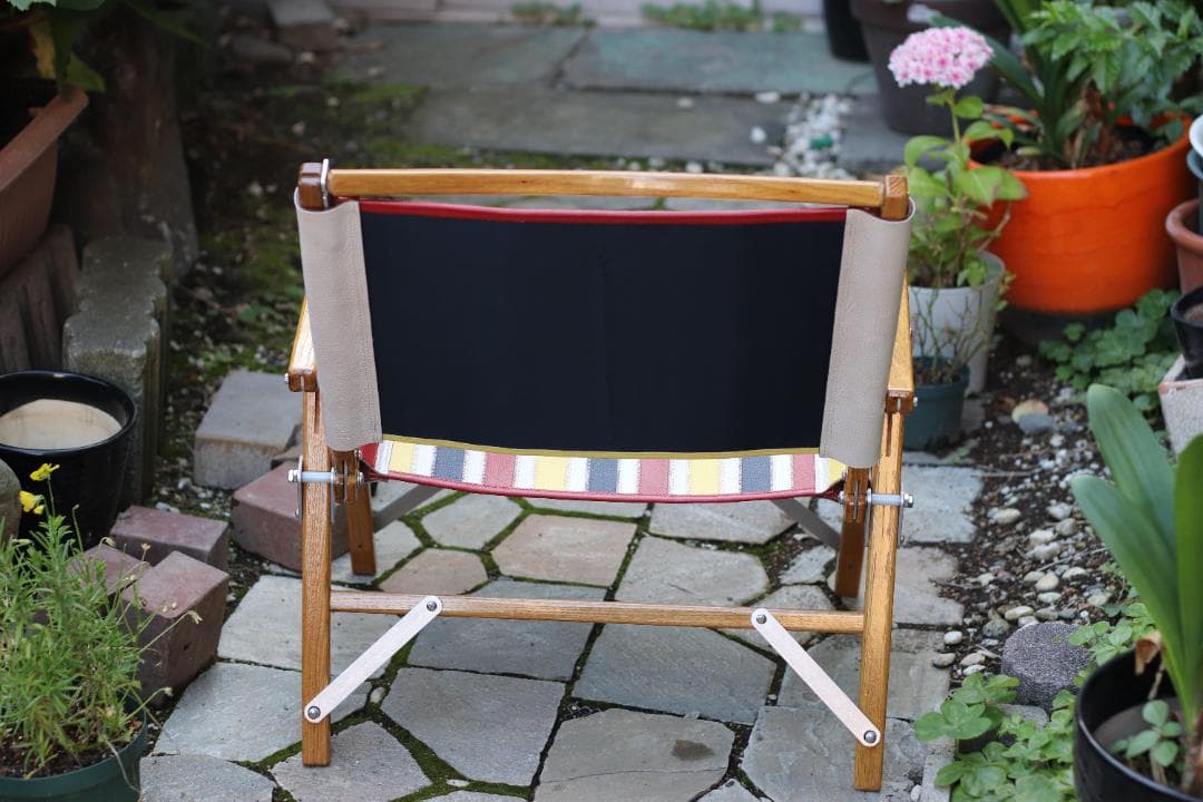 カーミットチェア　張り替えレザーシート【マルチカラーストライプ】