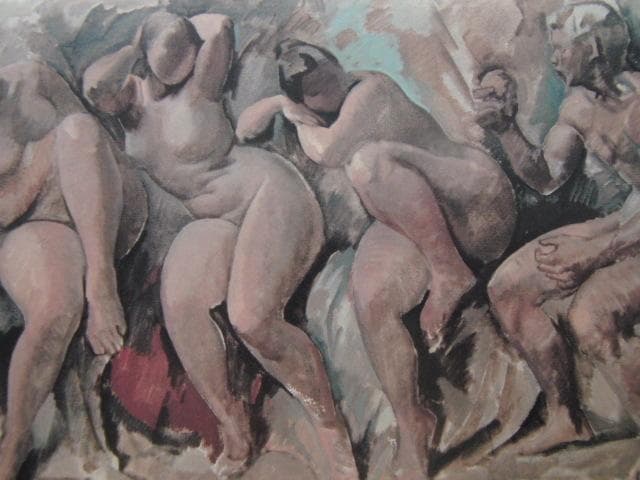 小磯良平、【パリスの審判】、希少な限定額装用画集画、新品高級額 額装付