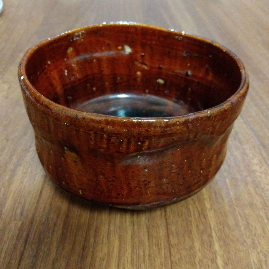 【レア】大樋焼 茶道具 茶碗 飴釉茶碗 茶器 茶道 大樋焼き 茶色 緑色 抹茶色