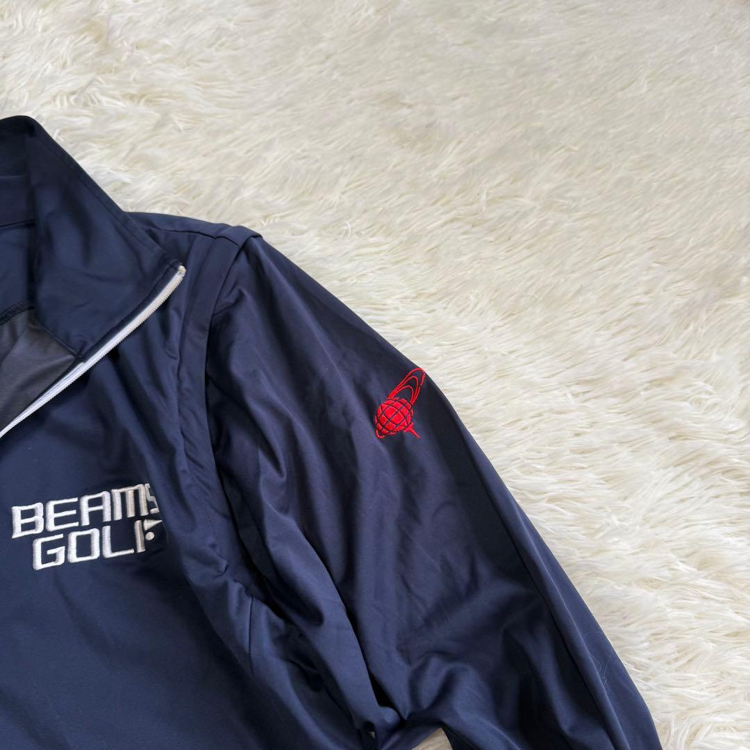 【ビームスゴルフ】美品 ジップジャケット 2way ネイビー Mサイズ メンズ