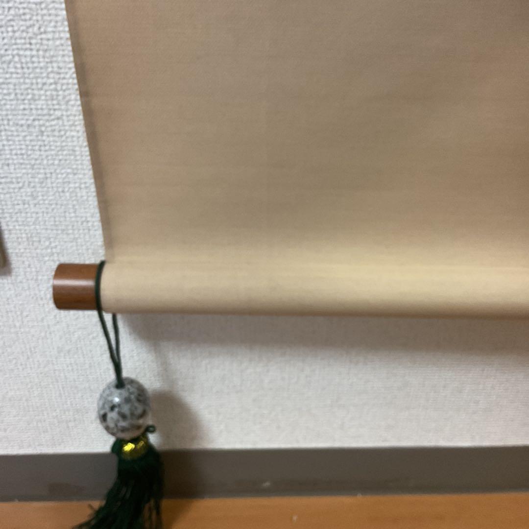 西 峰 筆 絹本水墨山水画 肉筆 軸先木製