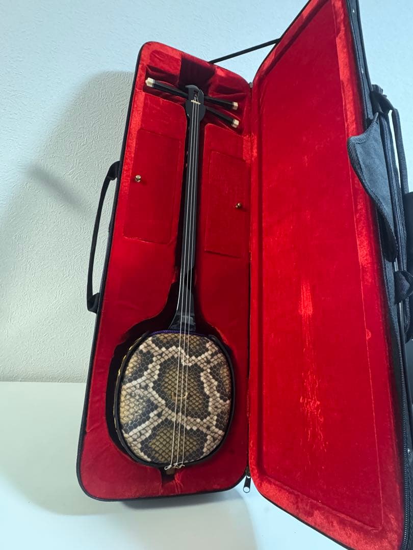 三線本体 蛇皮仕ケース付き