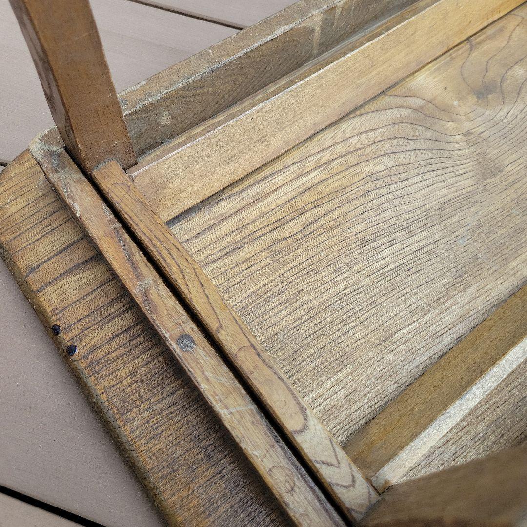 木製オーク座卓・ちゃぶ台 昭和レトロ　折り畳み　希少