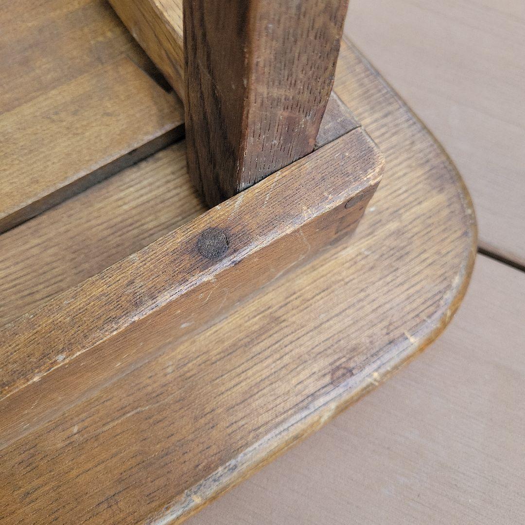 木製オーク座卓・ちゃぶ台 昭和レトロ　折り畳み　希少