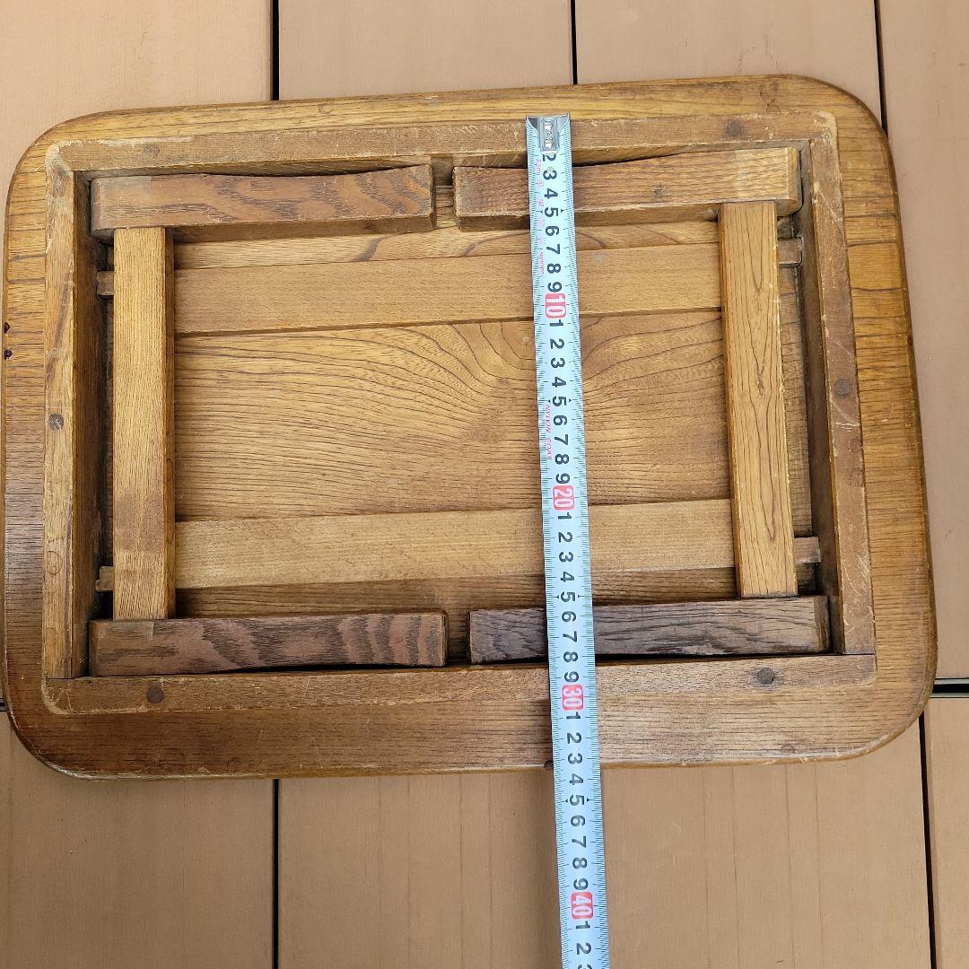 木製オーク座卓・ちゃぶ台 昭和レトロ　折り畳み　希少