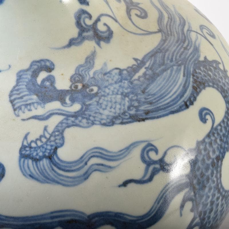 げげげ　中国　青花　龍花文　長頸瓶　高さ約37cm　C　7177A