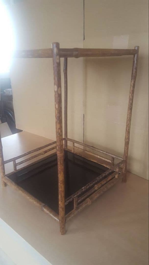 AKa7043　東京中央取扱　斑竹　煎茶棚　通せん棚　お茶棚