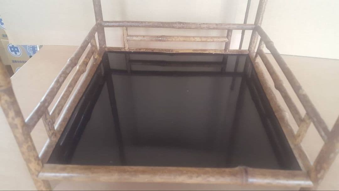 AKa7043　東京中央取扱　斑竹　煎茶棚　通せん棚　お茶棚