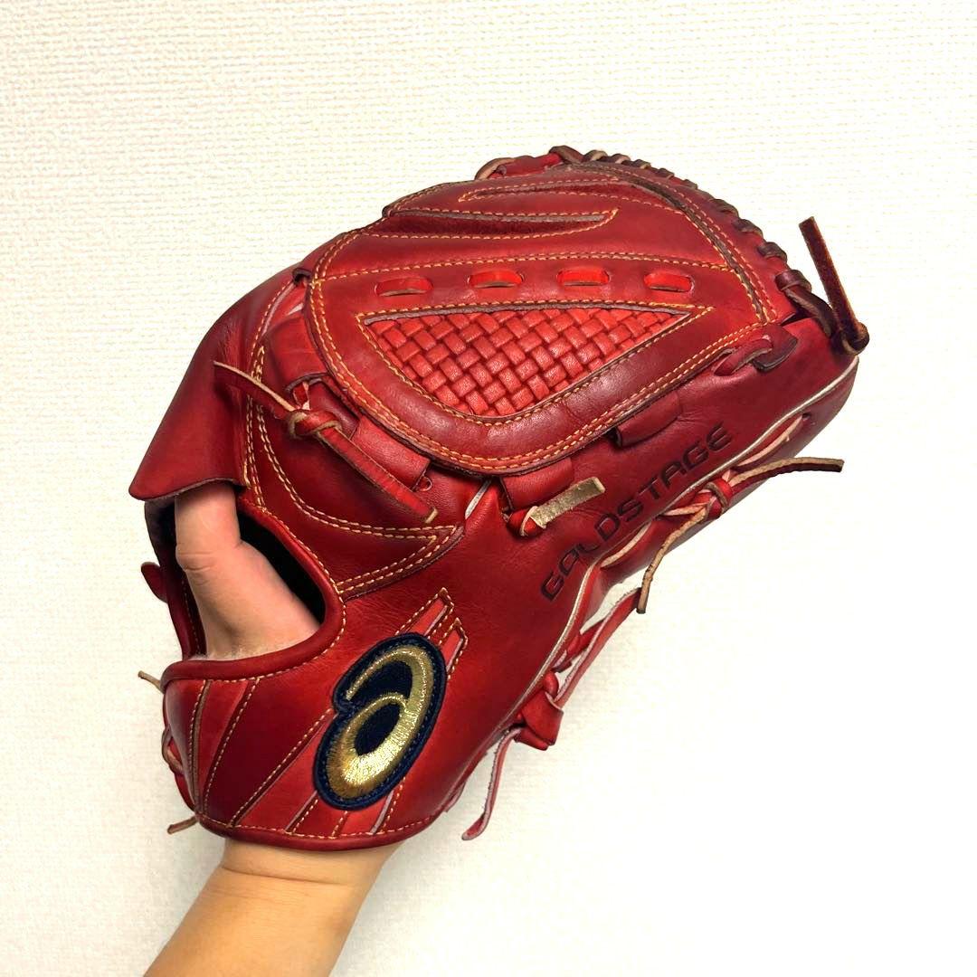 917 アシックス キップレザー 型抜群 即戦力 極美品 硬式 投手用グローブ