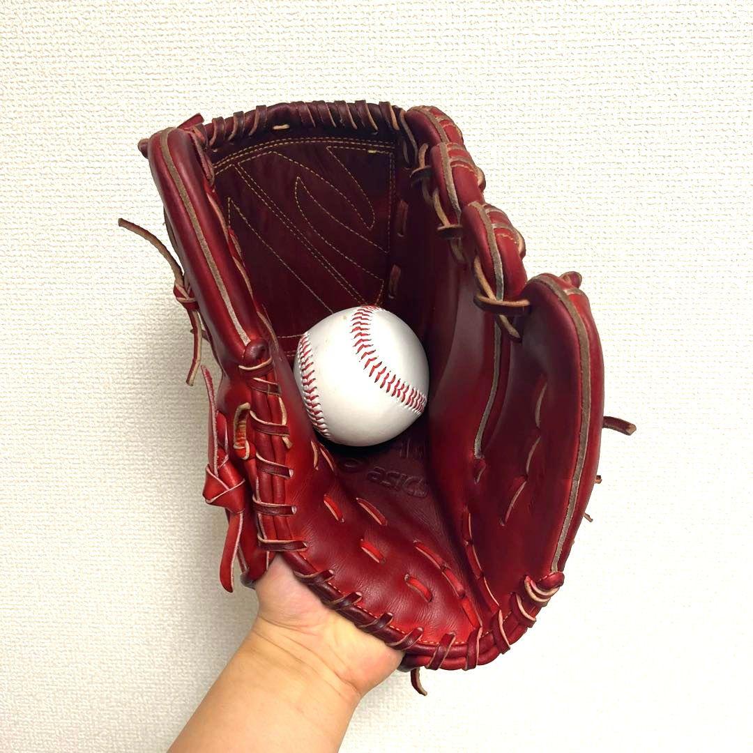 917 アシックス キップレザー 型抜群 即戦力 極美品 硬式 投手用グローブ