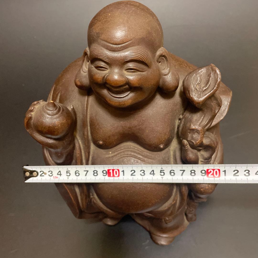 時代物　備前焼　特大　布袋様　友敬作　七福神