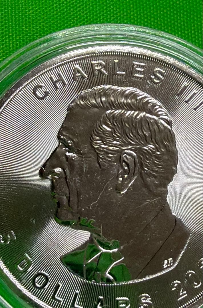 カナダ 2025年 チャールズ3世 銀貨 5ドル　クリアケース付き保証書付