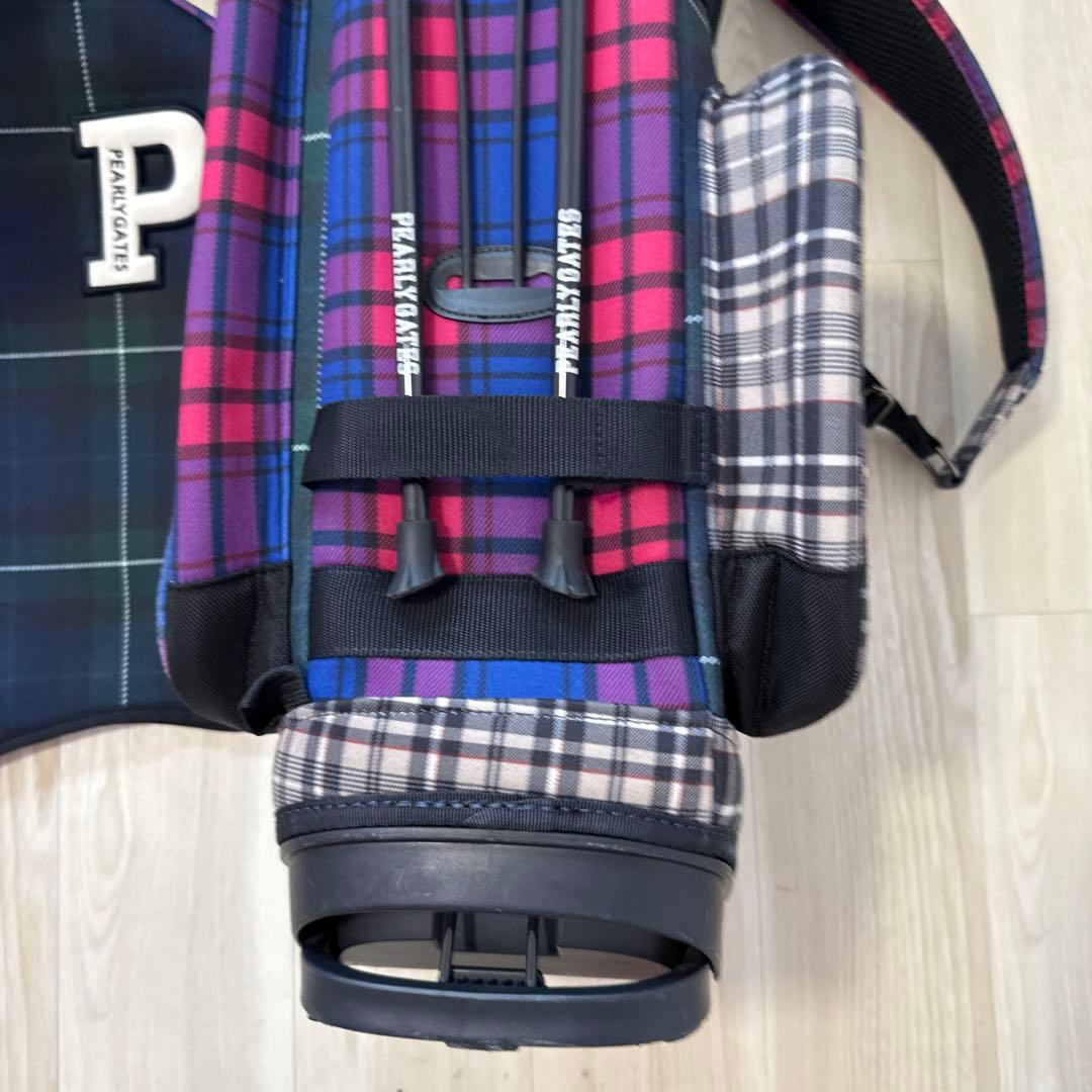 パーリーゲイツ　キャディバッグ　スタンド式　軽量　チェック柄