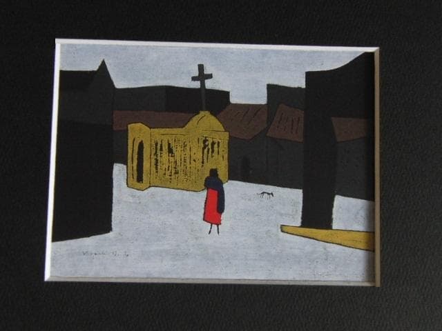 斎藤清、【野良犬、メキシコ】、希少な大判額装用画集より、美品、新品額装付