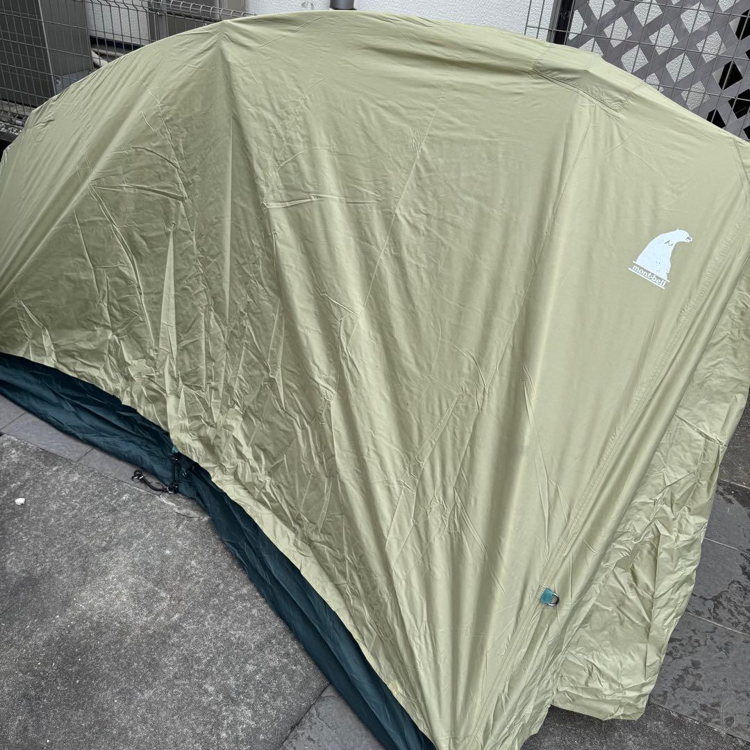 美品モンベル　ムーンライトテント2型アイボリー　純正グランドシート付ゆるキャン