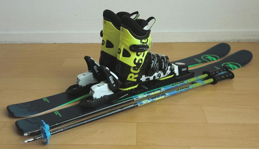 ■■送料無料■ロシニョール■子供用スキーセット■板104靴20.5■WAX済■■