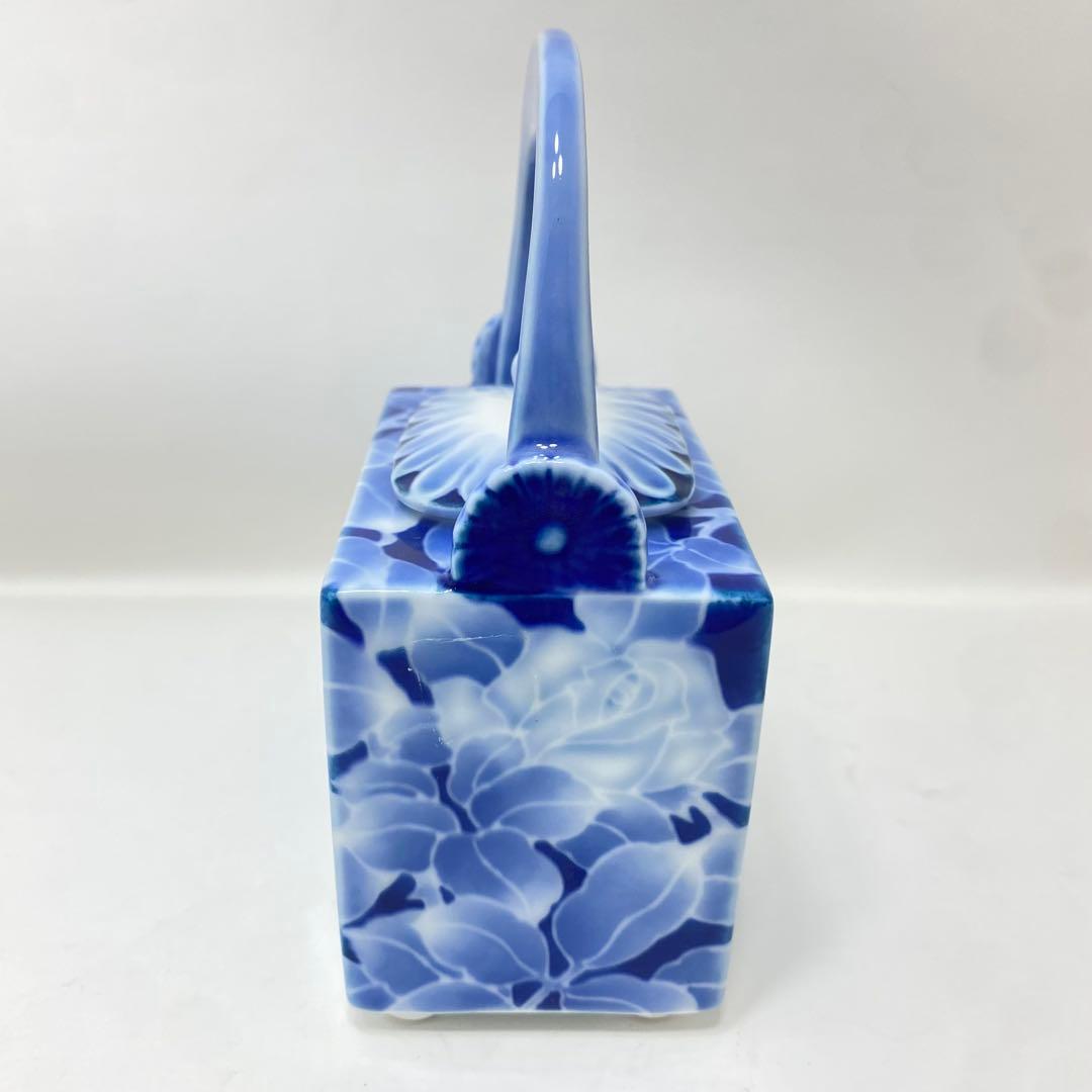 【未使用品】深川製磁 醤油差 古代バラ 菊彫刻正油差 宮内庁御用達