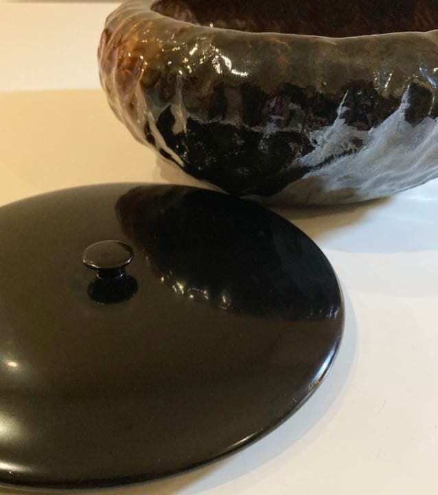 大樋焼の手捻りの妙！水差し又は菓子鉢 金沢大樋焼 美術品