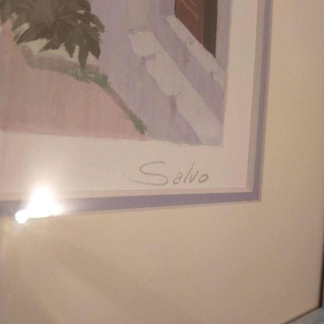 イタリア画家サルボ「エーゲ海への細道」シルクスクリーン版画 本人サイン付き！