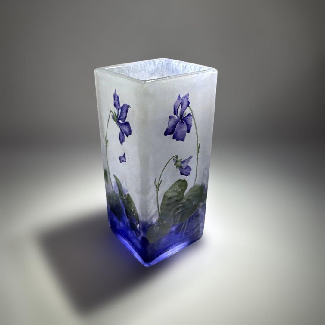 ★アンティークドーム 【 Daum 】 ★スミレ★ 花瓶★12.3 ㎝★