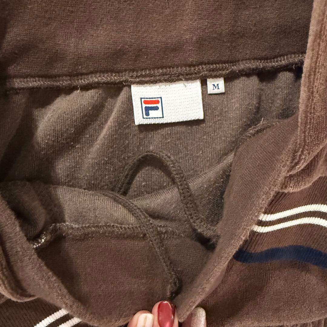 FILA フード付きベロア上下セットMサイズ