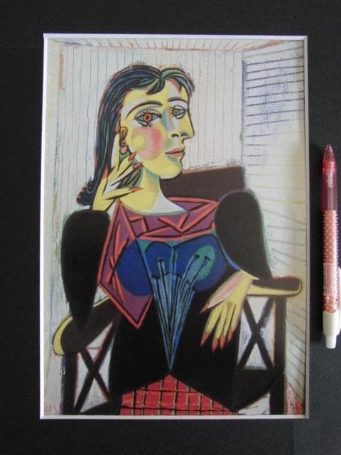 パブロ・ピカソ、ドラ・マールの肖像、希少な大判額装用画集より、新品高級額装付