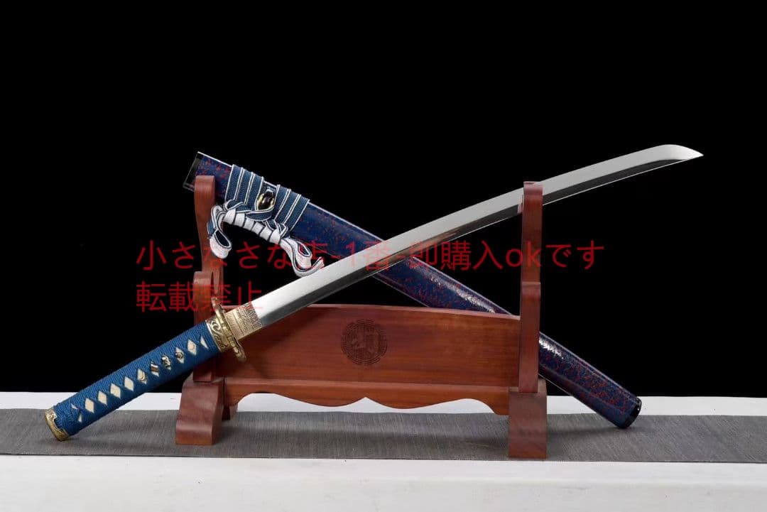 20寸高輝度鏡面前衛鋼『幽藍鏡面脇差』古兵器 武具 刀装具 日本刀 模造刀 居合