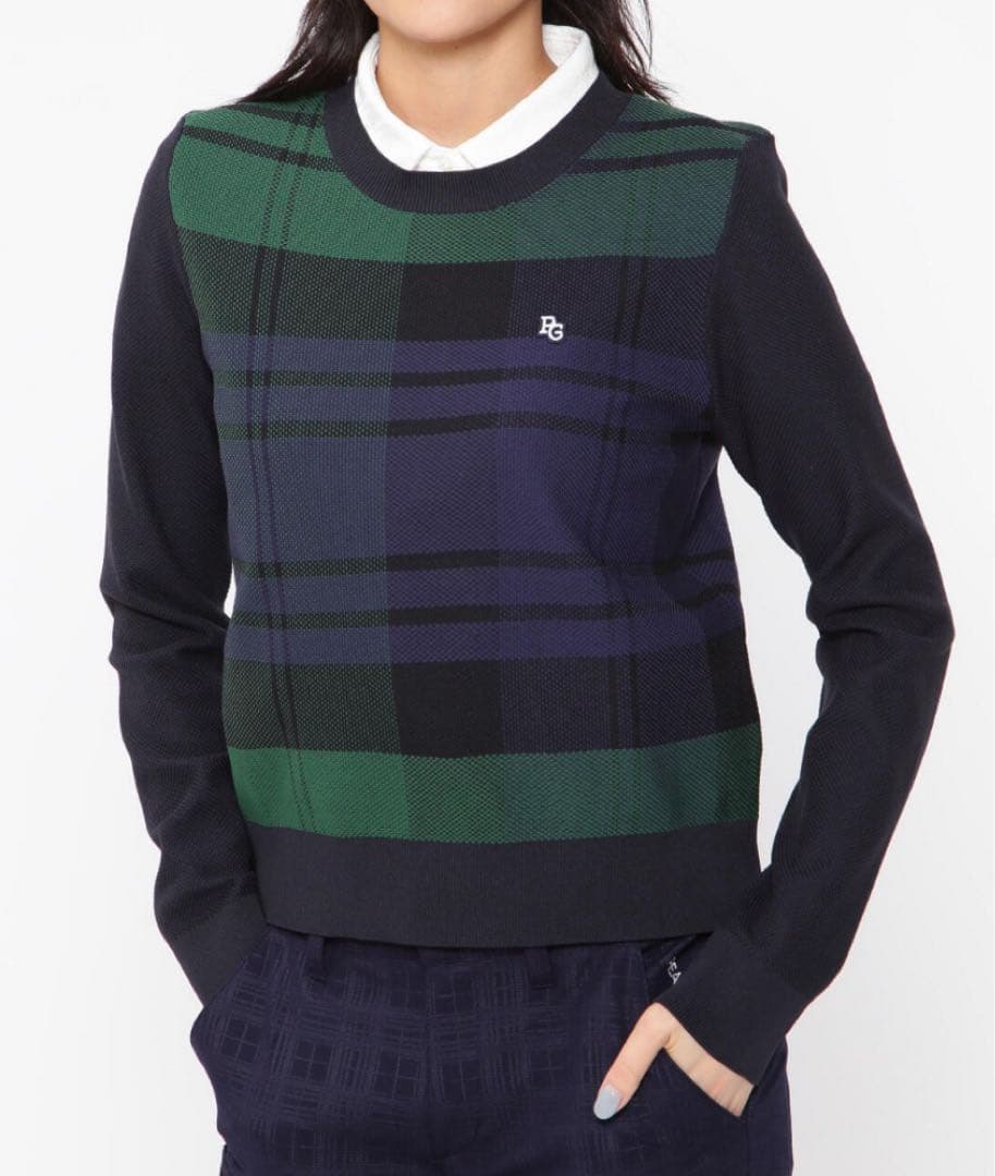 PEARLY GATES パーリーゲイツ　クルーネックニットプルオーバー