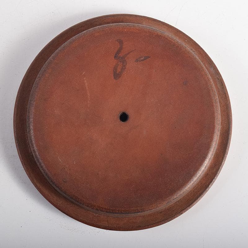 中国　鮑県泰製　宣興紫砂　朱泥　古錫装飾　花文　急須　茶壷　D　R8782