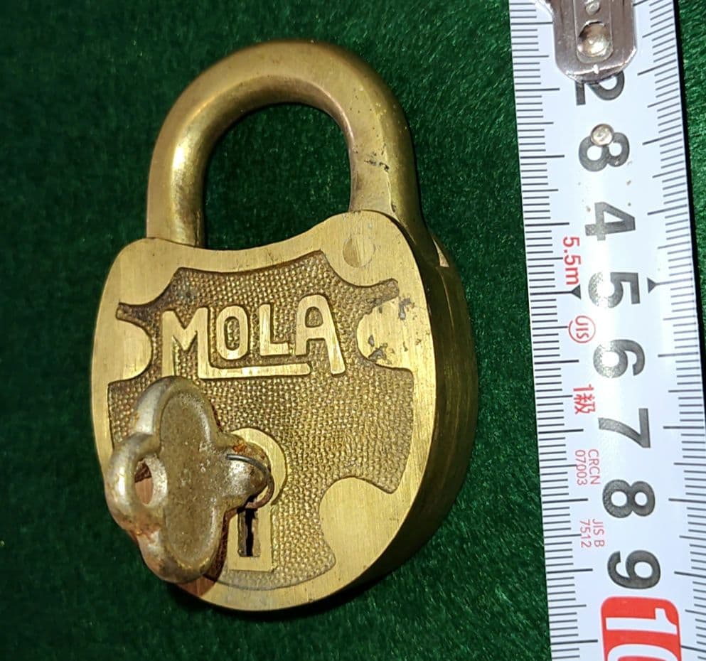【送料無料】【アンティーク】MOLA 真鍮製 ロック レトロ 南京錠
