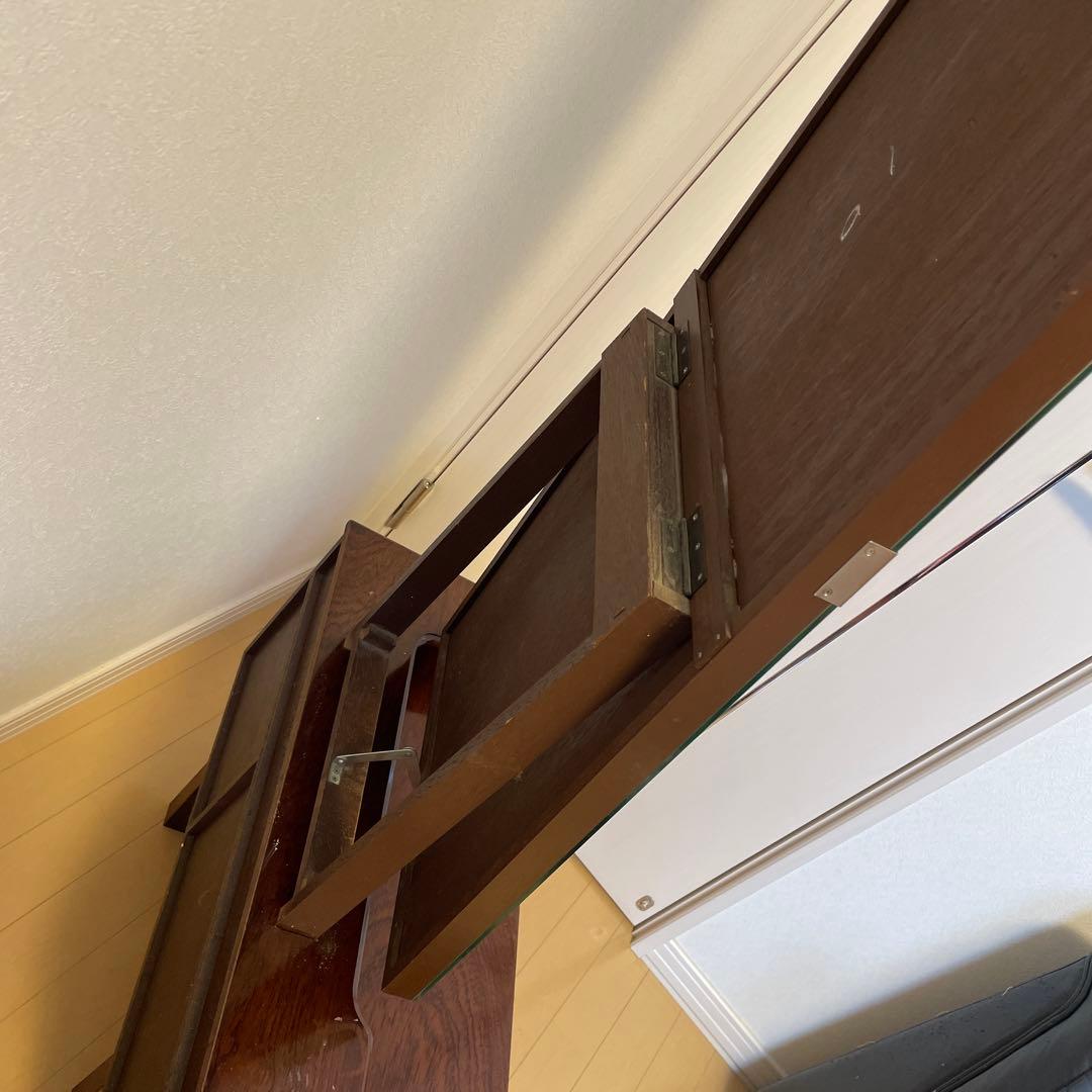 木製鏡台　 銅引鏡 エミミラー　昭和レトロ