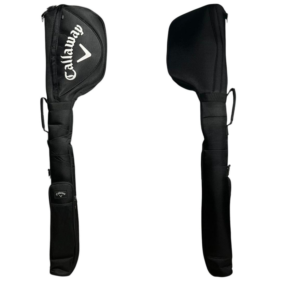 極美品✨キャロウェイ　クラブケース　ナイロン　刺繍ロゴ　肩パット　斜め掛け　黒