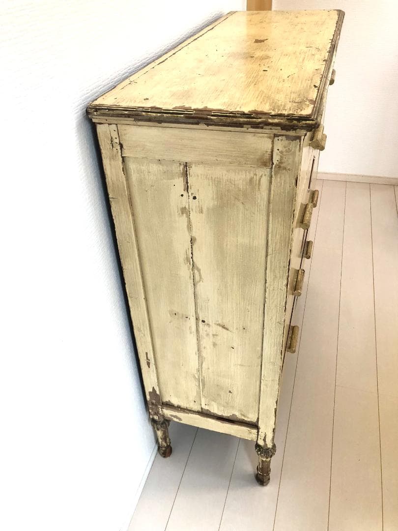 【フランス アンティーク家具】シャビーシック アンティークチェスト キャビネット