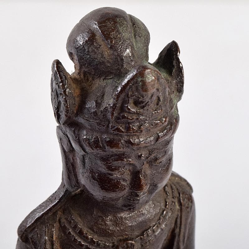 仏教美術　杉浦藤太朗作　ブロンズ　聖観音像　仏像　置物　共箱　D　R9514