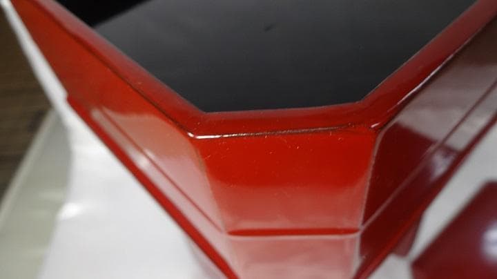 【寺院仏具】献菓子器　朱　大大