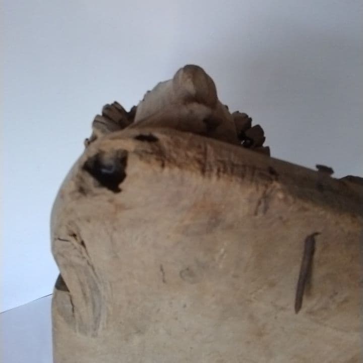 木製彫刻 二体の人物像　インドネシア　台座付き　アンティーク