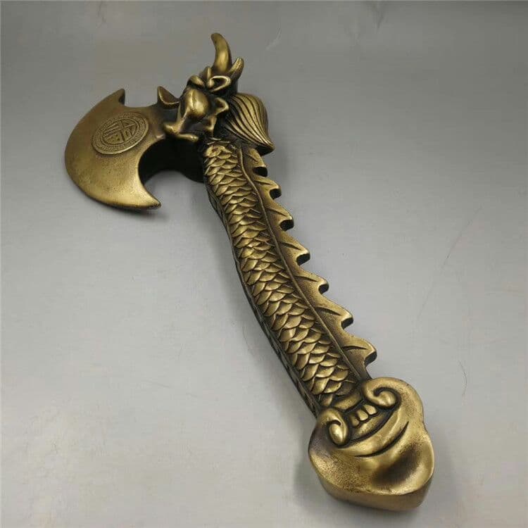 古玩工芸品の銅福の斧は古いです。パラジウムの置物です