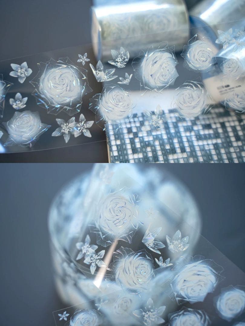 海外マスキングテープ巻売り 光之海 フラワー花 装飾マスキングテープ